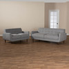 Baxton Studio Allister Mid-Century Light Grey Upholstered 2-Piece Living Room Set 158-9748-9749
